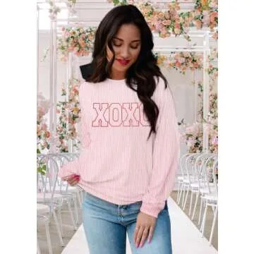 Cute Valentine's Day Sweatshirt for Women - Love Heart Top