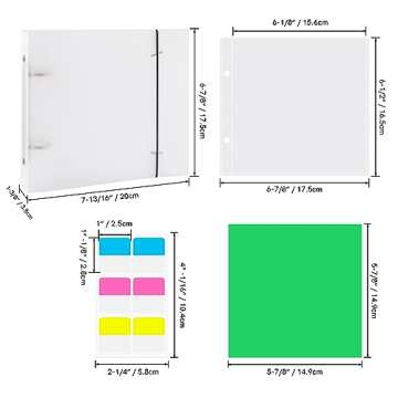 Briartw Cookie Stencil Storage Binder for Storage 6x6inch Stencils,Die Cuts,DIY Scrapbooking,Clear Stamp,Storage Folder Organizer Include 1 Cover,50 Sleeve,50 Backing Paper and 10 Sheets Divider Tabs