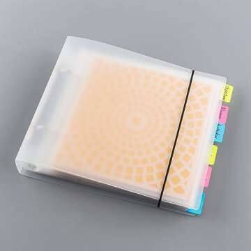 Briartw Cookie Stencil Storage Binder for Storage 6x6inch Stencils,Die Cuts,DIY Scrapbooking,Clear Stamp,Storage Folder Organizer Include 1 Cover,50 Sleeve,50 Backing Paper and 10 Sheets Divider Tabs