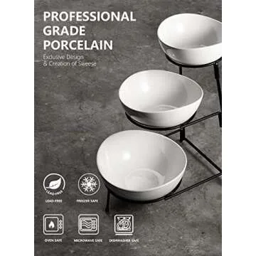 Elegant 3 Tier Serving Bowl Set for Entertaining