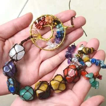 Enchanting 7 Chakras Healing Crystals Tree of Life Hanger