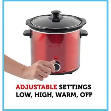 Effortless Cooking with Courant 3.2 Quart Slow Cooker - Red