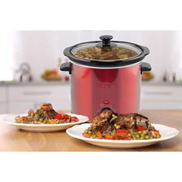 Effortless Cooking with Courant 3.2 Quart Slow Cooker - Red