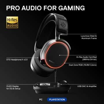 SteelSeries Arctis Pro GameDAC Wired Gaming Headset - Hi-Res Audio