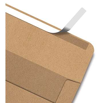 Better Office Products A7 Kraft Invitation Envelopes, Use with 5 x 7 inch Cards, Strong Bond Paper, ...