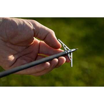 RAGE Hypodermic 2-Blade 100 Grain Broadhead with Exclusive Hybrid Tip, One Piece Stainless Steel Ferrule, Shock Collar Technology, .035” Stainless Steel Blades and a 2”+ Expandable Cut - 3 Pack