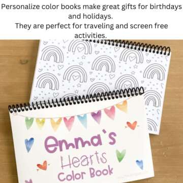 Personalized Coloring Books for Kids - Kids Coloring Book Coloring Book for Kids Custom Coloring Book Personalized Books for Kids with Name (8.5" x 5.5", Hearts)
