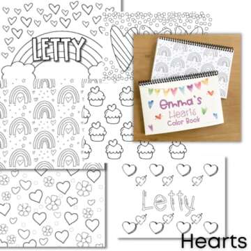 Personalized Coloring Books for Kids - Kids Coloring Book Coloring Book for Kids Custom Coloring Book Personalized Books for Kids with Name (8.5" x 5.5", Hearts)