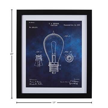Amazon Brand – Rivet Black and White Print of 1892 Bulb in Black Frame, 15" x 18"