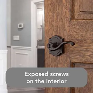 Baldwin Madrina, Interior Privacy Door Handle Reversible Lever for Bedroom/Bathroom, Keyless Door Lock, in Venetian Bronze