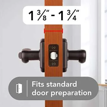 Baldwin Madrina, Interior Privacy Door Handle Reversible Lever for Bedroom/Bathroom, Keyless Door Lock, in Venetian Bronze