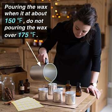 Aubeco 480PCS Candle Making Kit, Candle Wick Stickers, Candle Making Supplies, Double-Sided Stickers with The Little ‘‘Tail’’, Hot Wax Stickers for Candle Making