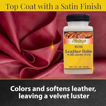 Fiebing's Leather Balm (4 oz) - Liquid Atom Wax Top Finish Conditioner for Neutral Recoloring All Smooth Leathercraft - Restore, Soften, Polish Car, Furniture, Boot, Purse with Natural Mellow Finish