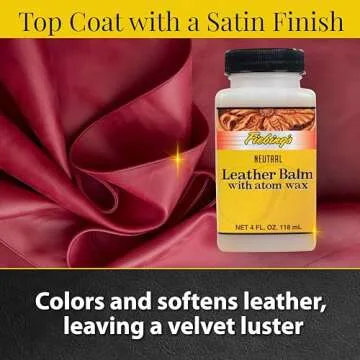 Fiebing's Leather Balm (4 oz) - Liquid Atom Wax Top Finish Conditioner for Neutral Recoloring All Smooth Leathercraft - Restore, Soften, Polish Car, Furniture, Boot, Purse with Natural Mellow Finish