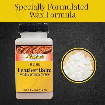Fiebing's Leather Balm (4 oz) - Liquid Atom Wax Top Finish Conditioner for Neutral Recoloring All Smooth Leathercraft - Restore, Soften, Polish Car, Furniture, Boot, Purse with Natural Mellow Finish