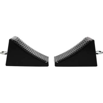 MaxxHaul Heavy-Duty Rubber Wheel Chocks for Trailers