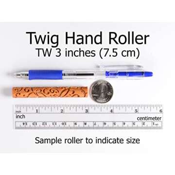 MKM Pottery Tools Wood Twig Rollers for Clay (Tw-33 Winter Woods)