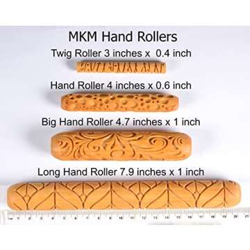 MKM Pottery Tools Wood Twig Rollers for Clay (Tw-33 Winter Woods)
