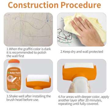 White Paint - for Effortless Cleaning & Pristine Walls,Small Roller Brush Repair Kit,Scratch & Yellowing Fixes, Water-Based, Ideal for Home Aesthetics Upgrade(500g, White)