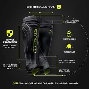 Storelli BodyShield Leg Guards: Premium Soccer Shin Sleeves