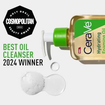 CeraVe Hydrating Foaming Oil Cleanser, Moisturizing Cleanser for Face & Body, Squalane Oil + Hyaluro...