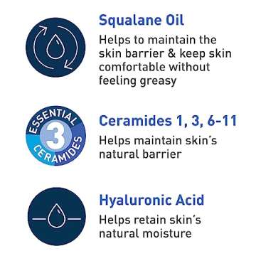 CeraVe Hydrating Foaming Oil Cleanser, Moisturizing Cleanser for Face & Body, Squalane Oil + Hyaluronic Acid + Ceramides, For Dry to Very Dry Skin, Fragrance Free & Residue Free, 8 FL Oz