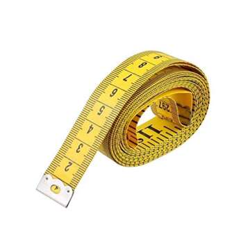 2Pcs 3m/118inch Yellow Soft Plastic Measuring Tape Professional Clothing Sewing Flexible Ruler for Home DIY Tailor Use