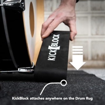 KickBlock Drum Rug and Bass Drum Anchor - 6'6" x 5'6" - The Best Drum Rug - World's Best Bass Drum Anchor - Stops Bass Drum Creep & Slipping - Drum Set Accessory & Gift