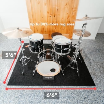 KickBlock Drum Rug and Bass Drum Anchor - 6'6" x 5'6" - The Best Drum Rug - World's Best Bass Drum Anchor - Stops Bass Drum Creep & Slipping - Drum Set Accessory & Gift