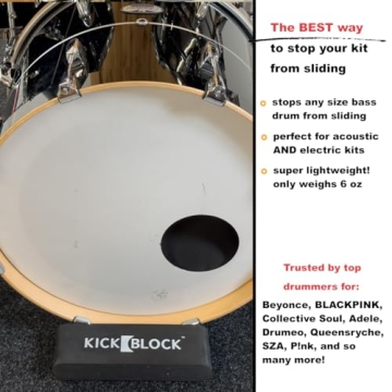 KickBlock Drum Rug and Bass Drum Anchor - 6'6" x 5'6" - The Best Drum Rug - World's Best Bass Drum Anchor - Stops Bass Drum Creep & Slipping - Drum Set Accessory & Gift