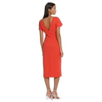 Elegant Donna Morgan Flutter Sleeve Midi Dress