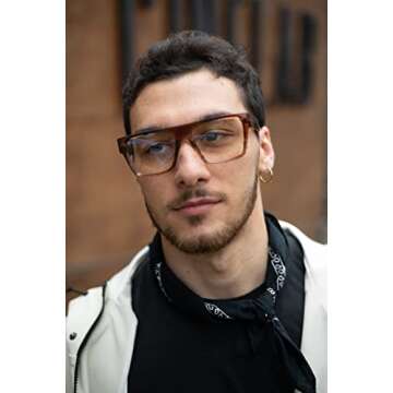 VISOONE Square Full Rim Blue Light Blocking Glasses Large Fashion Computer Multi Colors Eyeglass Frame Women Men ALBA