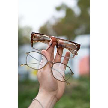 VISOONE Square Full Rim Blue Light Blocking Glasses Large Fashion Computer Multi Colors Eyeglass Frame Women Men ALBA