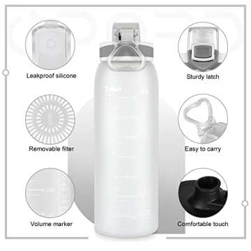 Opard 30oz Sports Water Bottle with Leak Proof Flip Top Lid BPA Free Tritan Reusable Plastic for Gym and Outdoor