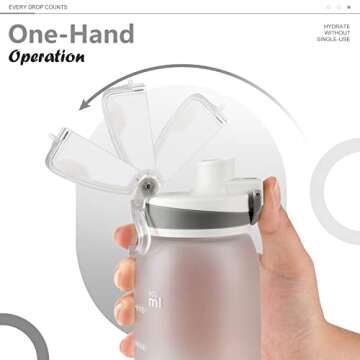 Opard 30oz Sports Water Bottle with Leak Proof Flip Top Lid BPA Free Tritan Reusable Plastic for Gym and Outdoor