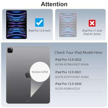 2+2 Pack SPARIN Screen Protector for iPad Pro 12.9 (2022/2021/2020) + Camera Lens Protector, Tempere...