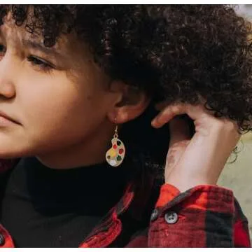 Artist Palette Paint Brush Earrings for Creative Souls