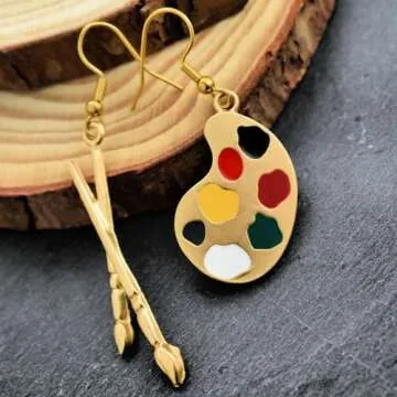 Artist Palette Paint Brush Earrings for Creative Souls