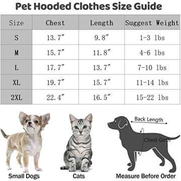 PETCARE Small Dog Sweater Hoodies Pet Grey Hooded Soft Fleece Sweatshirts with Pocket Fall Winter Puppy Cat Sweaters Warm Clothes for Small Dogs Shih Tzu Yorkies French Bulldog Outfits Costume