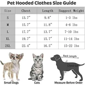 PETCARE Small Dog Sweater Hoodies Pet Grey Hooded Soft Fleece Sweatshirts with Pocket Fall Winter Puppy Cat Sweaters Warm Clothes for Small Dogs Shih Tzu Yorkies French Bulldog Outfits Costume