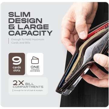 Genuine Leather Slim Bifold RFID Wallet for Men