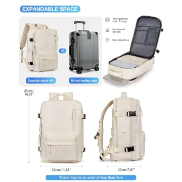 VGCUB Large Travel Work Business Backpack - 40L Functionality