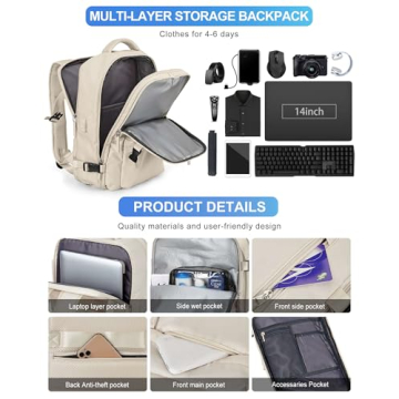 VGCUB Large Travel Work Business Backpack - 40L Functionality