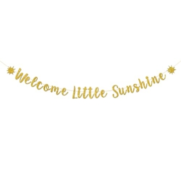 Welcome Little Sunshine Banner - Baby Shower & Gender Reveal Decorations