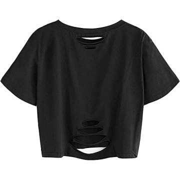 Chic Distressed USA Flag Crop Top for Summer Style