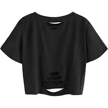 Chic Distressed USA Flag Crop Top for Summer Style