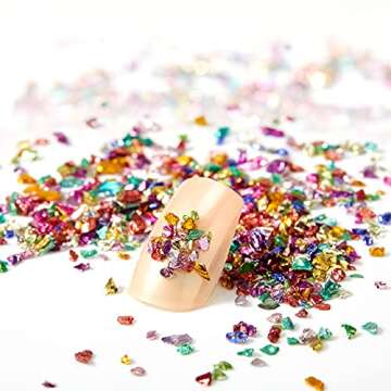 300g Crushed Glass 12 Colors 2-4 mm Irregular Glass Sequins Crushed Glass Chips for DIY Nail Art, Handmade Crafts, Vase Filler, Scrapbooking, Jewelry Making (Bright Colors)