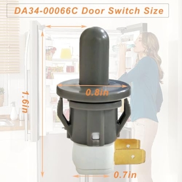 DA34-00066C Refrigerator Door Switch Compatible with Samsung Door Light, Replaces 2705488, AP5306252, PS4138763, Refrigerator Door Light Switch for RF263BEAESR, RF4287HARS, RF23HSESBSR, RFG297HDRS