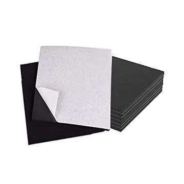 8 Pieces Black Neoprene Foam Anti Vibration Pads, Rubber Padding with Adhesive Backing, 6 in X 6 in ...