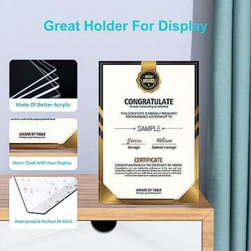 Boloyo Acrylic Book Stand Without Ledge ,6 Inch 6PC Clear Acrylic Display Easel Transparent Display Stand Holder Tablet Holder for Displaying Pictures,Books,Artworks, CDs